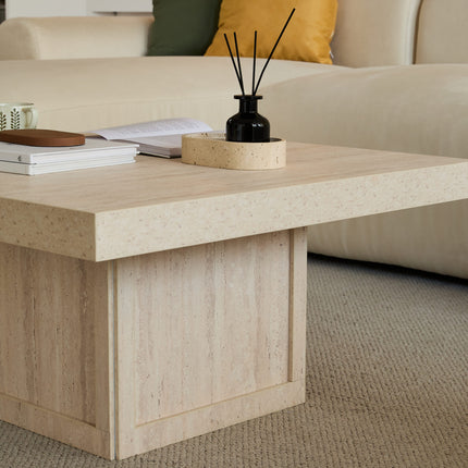 Square Travertine-Top Coffee Table AF-CT004