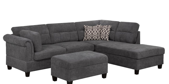 SECTIONAL & OTTOMAN - GREY KM107S
