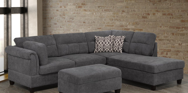 SECTIONAL & OTTOMAN - GREY KM107S