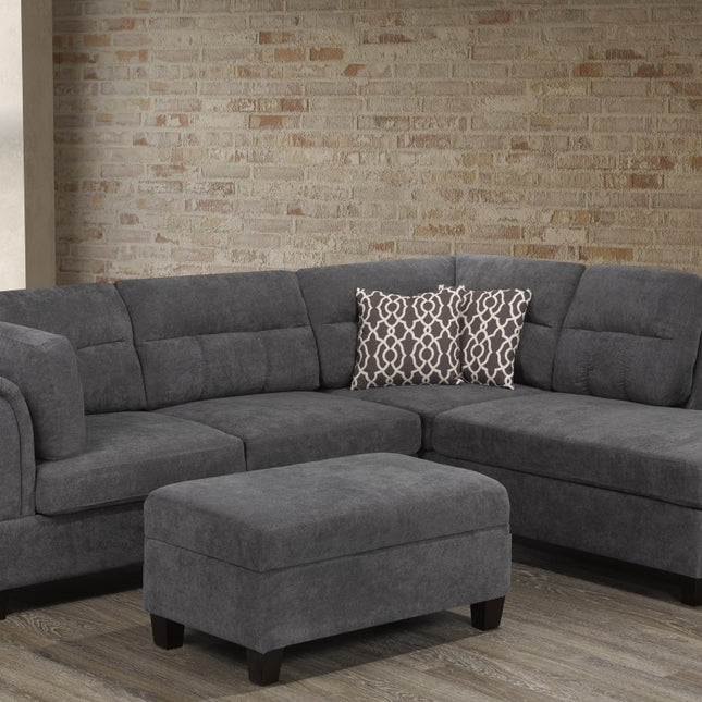 SECTIONAL & OTTOMAN - GREY KM107S