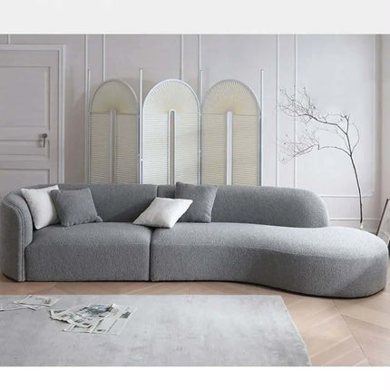 Contemporary Curved Couch in Sherpa Cover AF-SF008BE