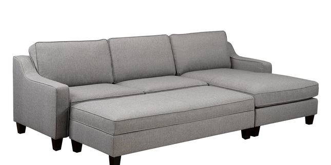 Grey Sectional with Ottoman 17601