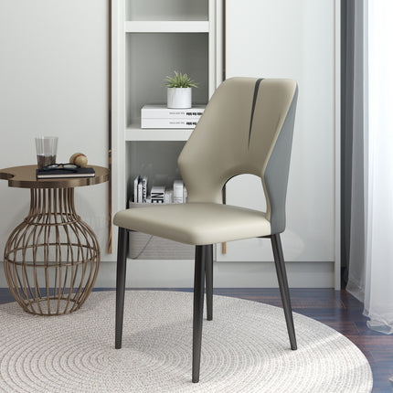 Modern Contrast Color Hollow Back Dining Chair Set of 2 MH-DC3GY