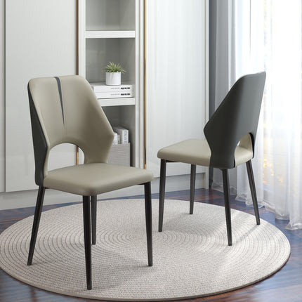 Modern Contrast Color Hollow Back Dining Chair Set of 2 MH-DC3GY