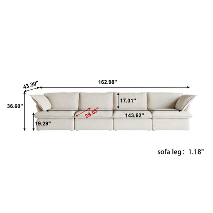Cloud cozy Velvet Sectional Sofa