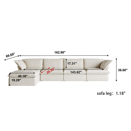 Cloud cozy Velvet Sectional Sofa