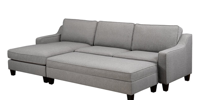 Grey Sectional with Ottoman 17601