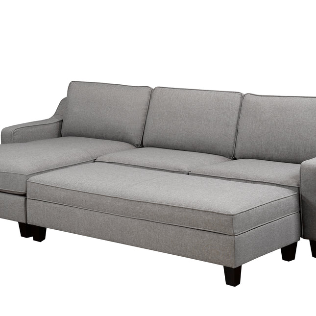 Grey Sectional with Ottoman 17601