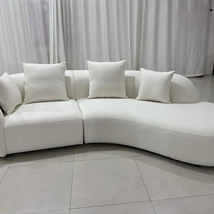 Contemporary Curved Couch in Sherpa Cover AF-SF008BE
