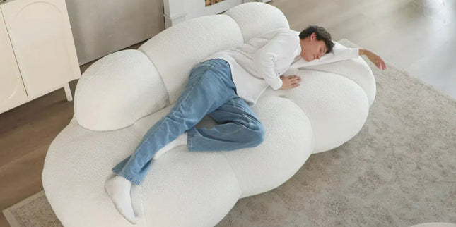 Bubble Curve Boneless Sherpa Fleece Sofa