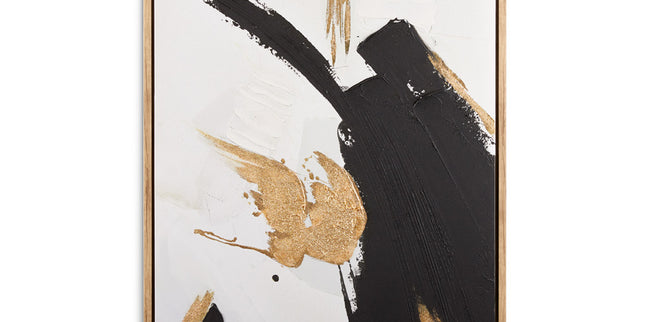 Wall Art: White, Black and Gold