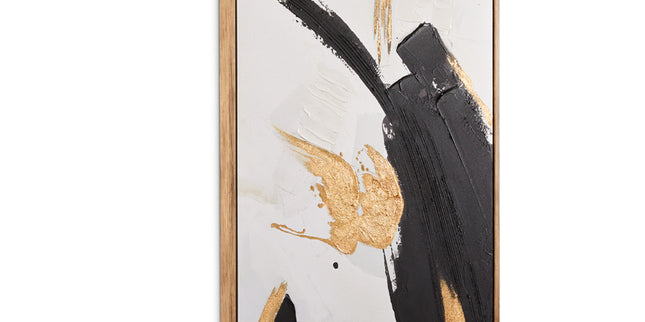 Wall Art: White, Black and Gold