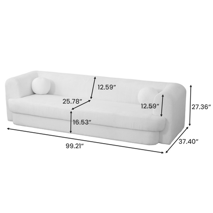 Modern Sherpa Wide Seat Sofa AF-SF016WE