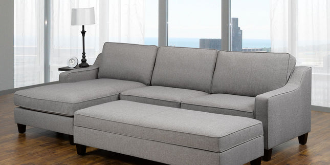 Grey Sectional with Ottoman 17601