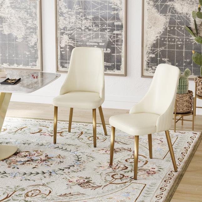 Light Luxury Leather Dining Chair Set of 2 AT-DC5