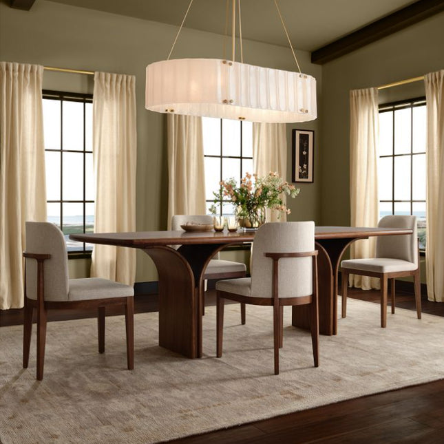 Light Luxury Modern Style Arched Table Legs Light Wood Dining Table AF-DT016
