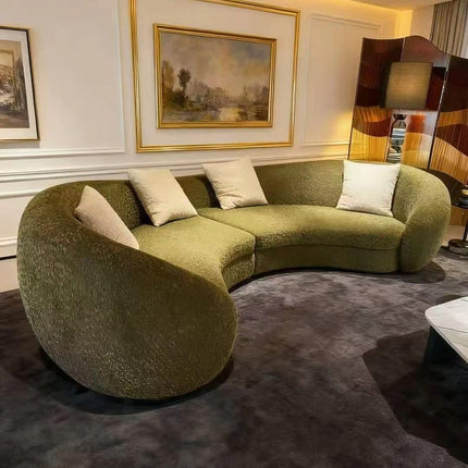 Contemporary Curved Couch in Sherpa Cover AF-SF008BE