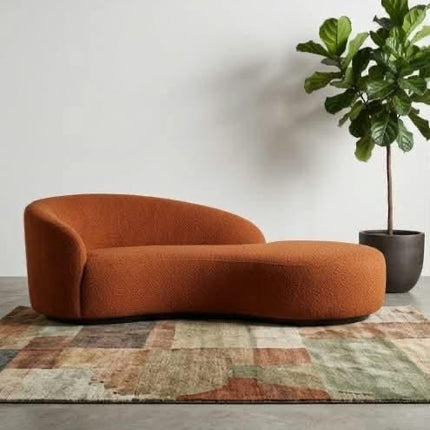 Contemporary Curved Couch in Sherpa Cover AF-SF008BE