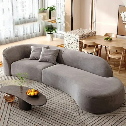 Contemporary Curved Couch in Sherpa Cover AF-SF008BE