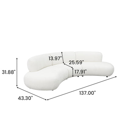 Curved Modular Sofa with Textured Fabric – Modern Minimalist Sectional AF-SF034WE
