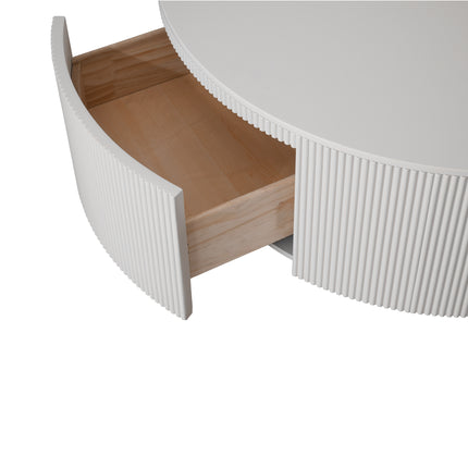 Minimalist Ribbed Round Coffee Table AF-CT006WE