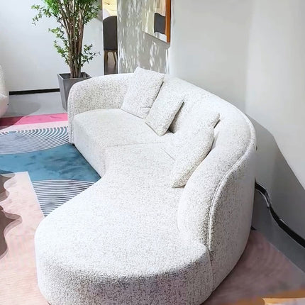 Contemporary Curved Couch in Sherpa Cover AF-SF008BE
