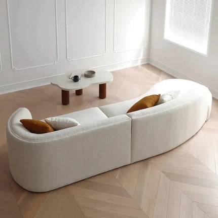 Contemporary Curved Couch in Sherpa Cover AF-SF008BE
