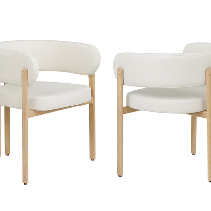 Caliste DINING CHAIR, SET OF 2 - CREAM/WALNUT