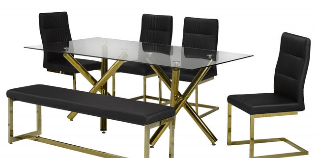 Angel DINING SET, BLACK/GOLD