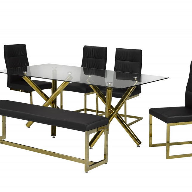 Angel DINING SET, BLACK/GOLD