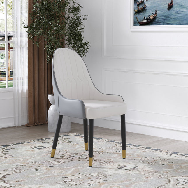 Modern Contrast Color Quilted Back Dining Chair Set of 2 AT-DC4
