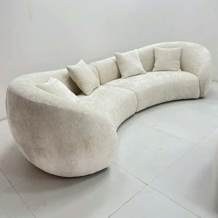 Contemporary Curved Couch in Sherpa Cover AF-SF008BE