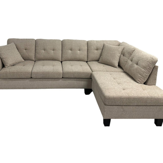 Linen Tufted Sofa with USD Charger