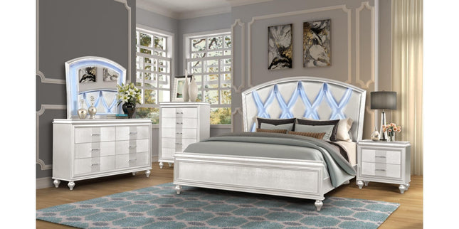 1141 Ginger King Bedroom Set in White