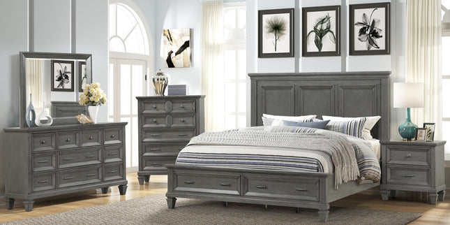 1251 Hamilton King Bedroom Set in Grey