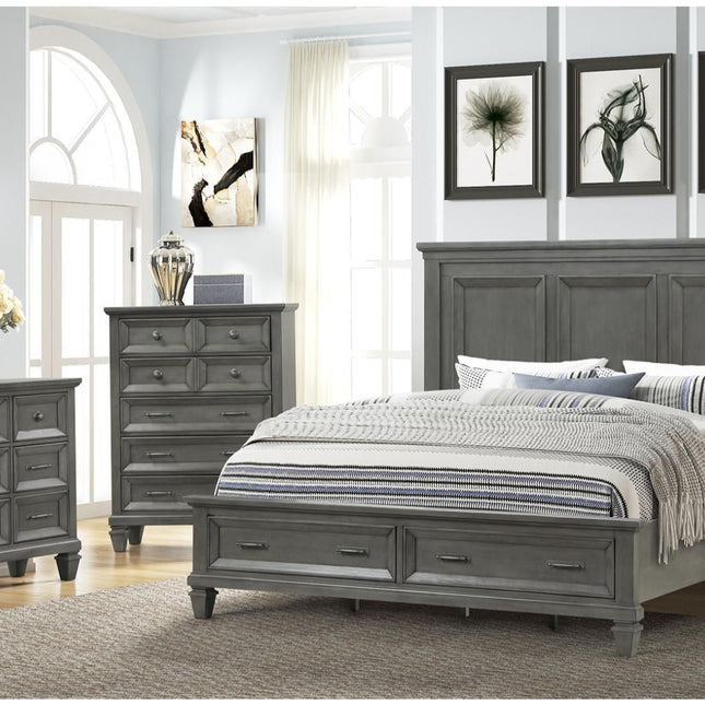 1251 Hamilton King Bedroom Set in Grey
