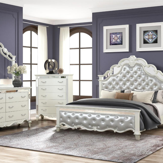 1381 Milan Queen Bedroom Set Milky White