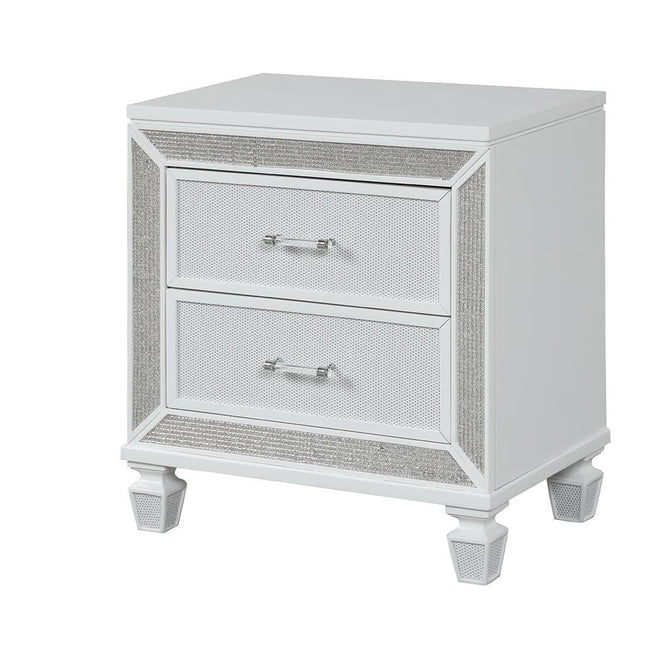 1391 Crystal Nightstand in White