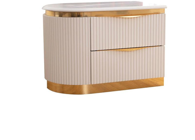 1401 Laura Right Nightstand in White & Gold