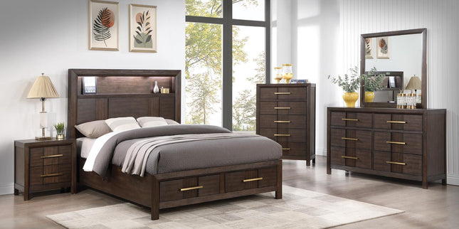 1441 Kenzo King Bedroom Set in Dark Walnut