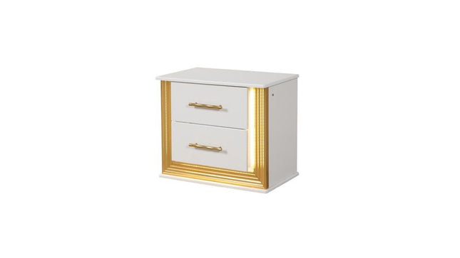 1581 Obsession Nightstand in White & Gold