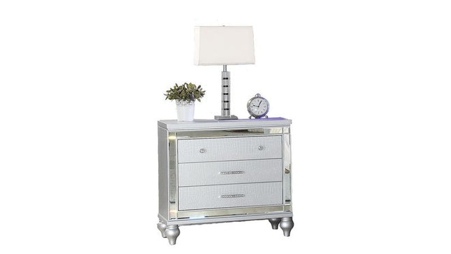 1714 Sterling Nightstand in Silver