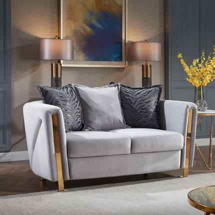 1725 Chanelle Loveseat Silver