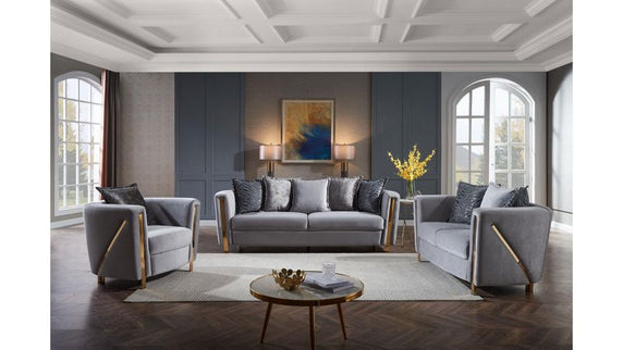 1725 Chanelle Living Room Set Silver