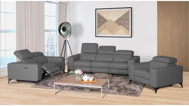 1865 Amiyah Power Recliner Living Room Set in Gray