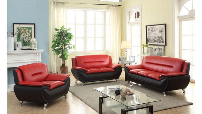3350 Spruce Living Room Set in Red & Black