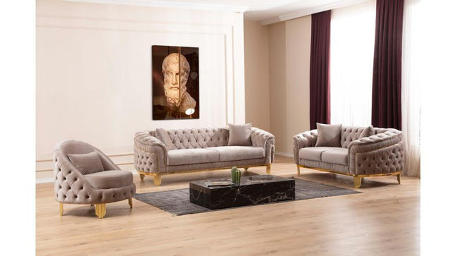6725 Vanessa Living Room Set Taupe