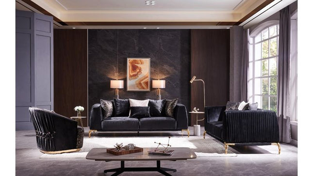 7225 Majestic Living Room Set in Black