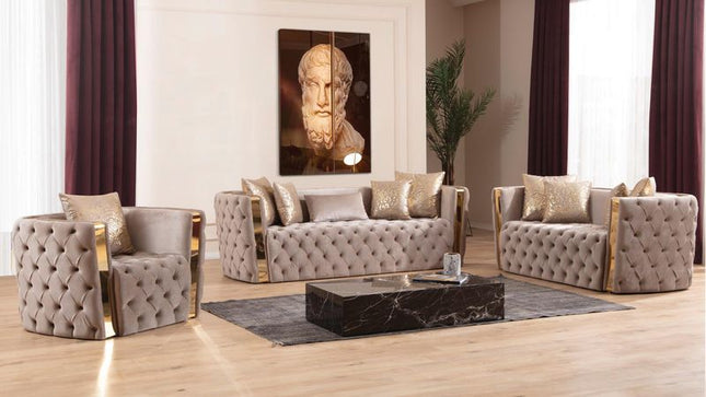 7325 Naomi Living Room Set Taupe