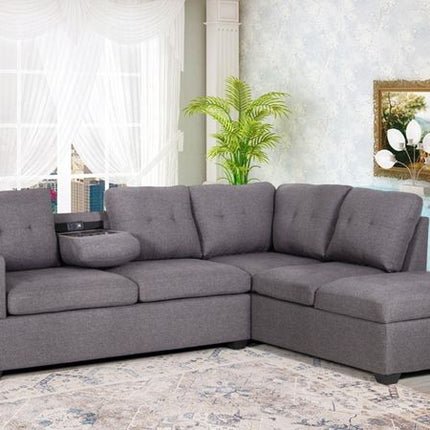 3745 Mia Sectional Sofa in Gray